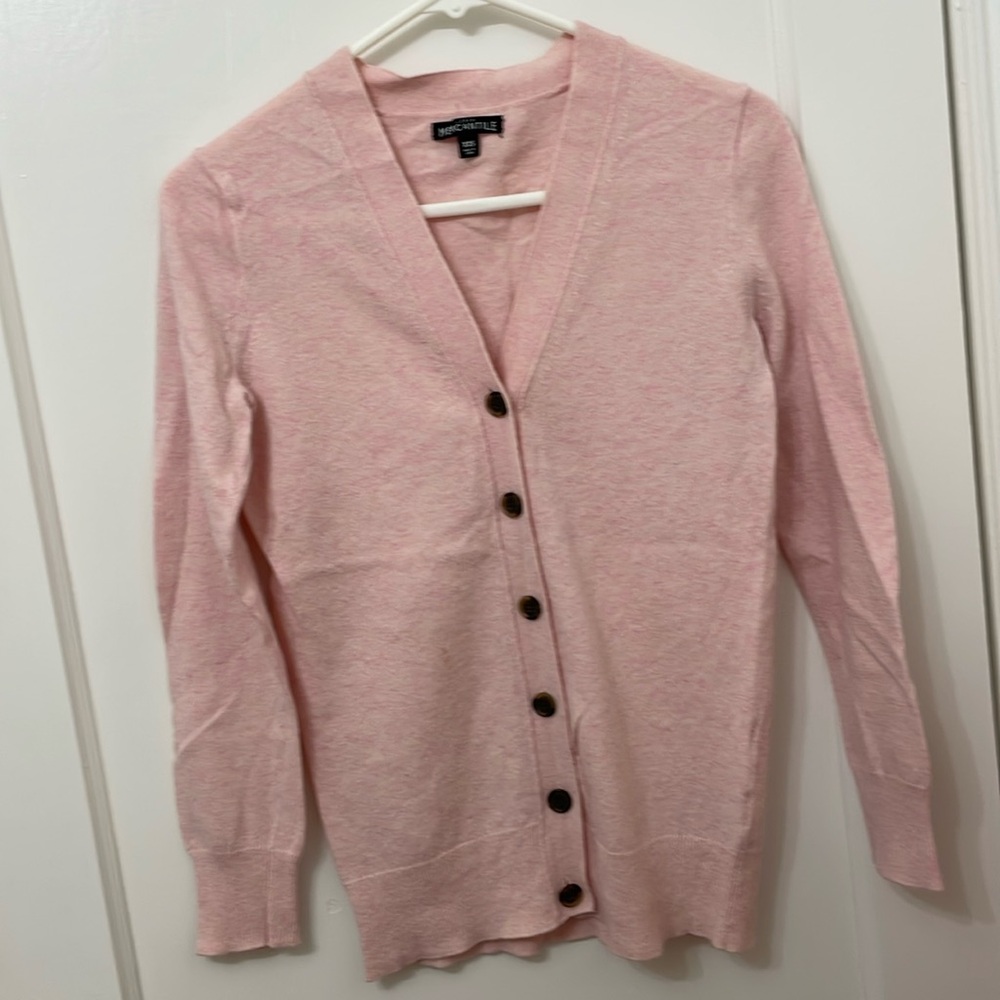 J Crew Mercantile V-Neck Cardigan Sweater in Heather Blossom